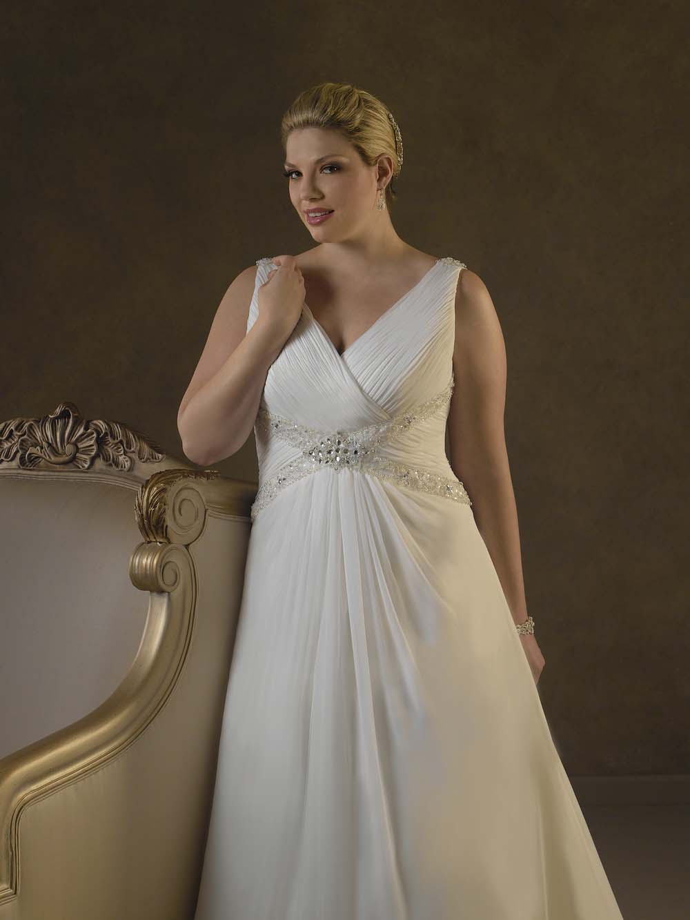 pic#m6 - sleeveless wedding dresses for plus size women