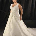 plus sized v neck bridal gown designs