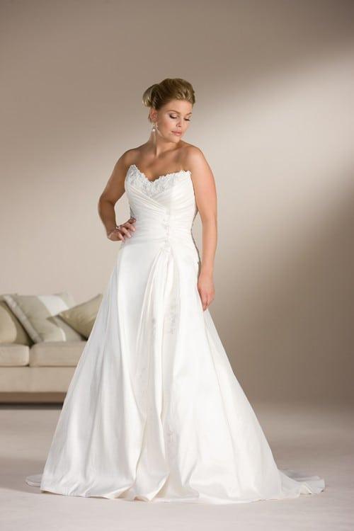 Style pic#ps2036 ruched Plus Size Wedding Gowns