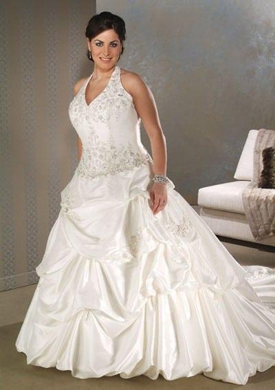 pic#ps2042 Halter Plus Size Bridal Gowns with pickups