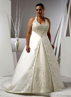 wedding dress with halter style for plus women