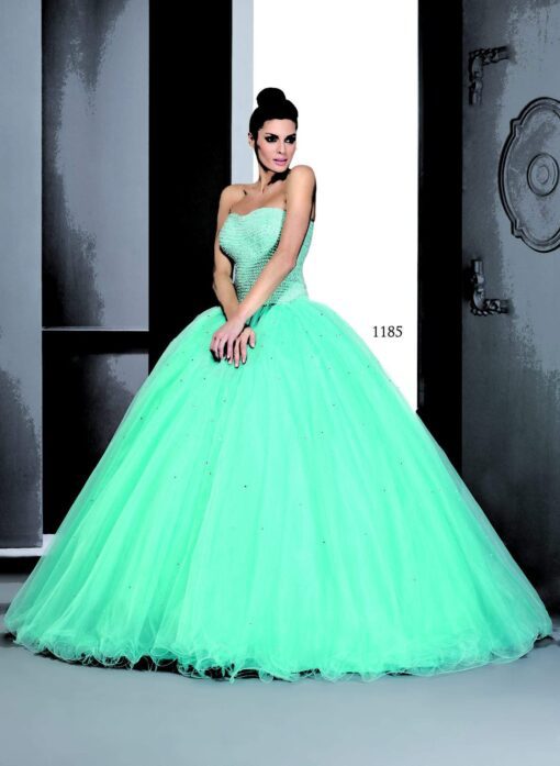 Strapless Pastel Colored Ball Gowns