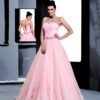 long pink ball gowns with straps