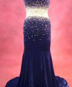 Blue Velvet Evening Dresses