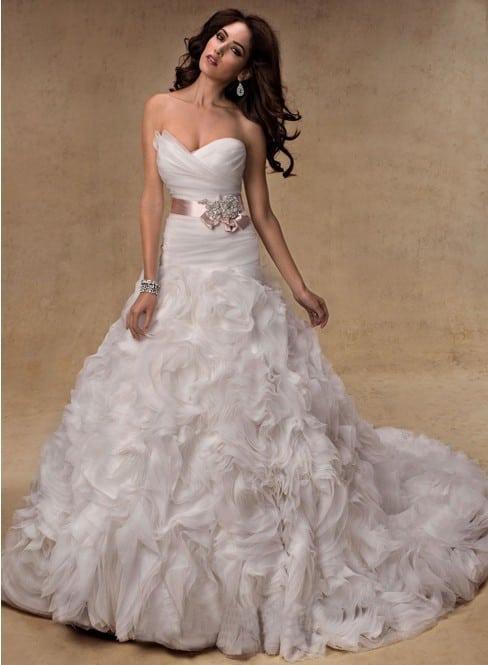 ball gown wedding dress with sash belt