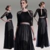 black Long Sleeve Designer Gowns