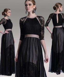black Long Sleeve Designer Gowns