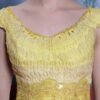 broad neck yellow wedding dress