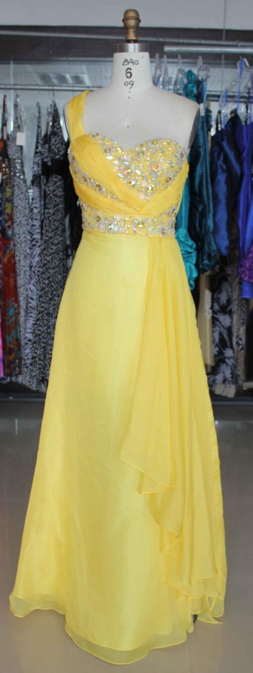 yellow formal gowns