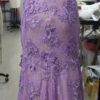 purple full worked evening gown