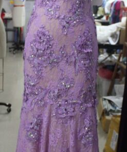 purple lace evening dresses