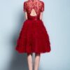 back of red cocktail dress