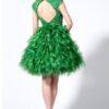 fluffy green short dress at Darius Cordell