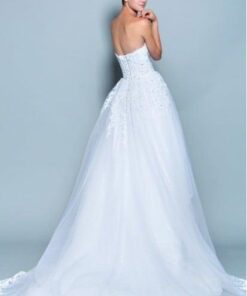 back of beautiful white bridal dress