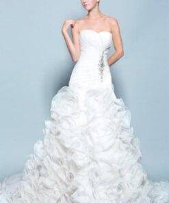 ruffled bridal gowns with ruching