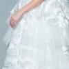 fluffy white wedding gown