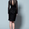 back of black long sleeve cocktail dresses