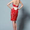 back of Strapless Red Cocktail Dresses