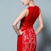 back of red sleeveless cocktail dresses