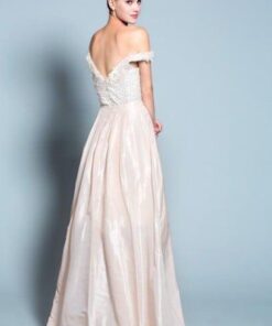 back of off the shoulder bridal gowns