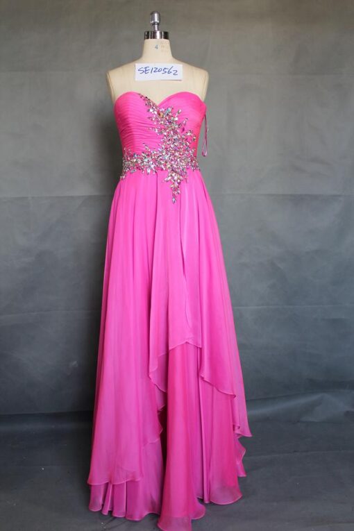 Strapless Pink Plus Size Pageant Dresses