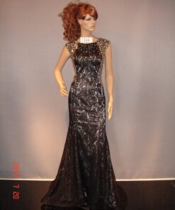 black lace evening gowns