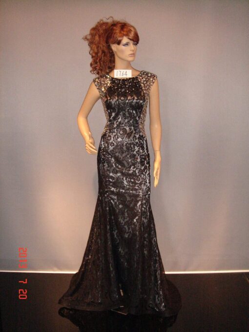 black lace evening gowns