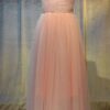 backless peach evening dress