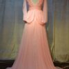 Peach backless evening gowns at Darius Cordell