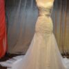 one shoulder lace wedding gowns with belt