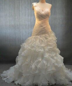 ruched wedding gowns with ruffles