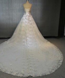 beaded wedding dress train