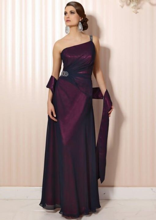 purple designer formal dresses