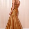 rose strap evening gown