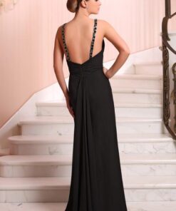 black straps evening dresses