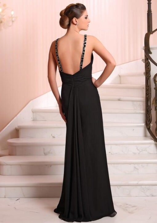 black straps evening dresses