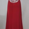 red scoop neck evening dresses