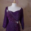 Purple three quarter length Mother of the groom Dresses