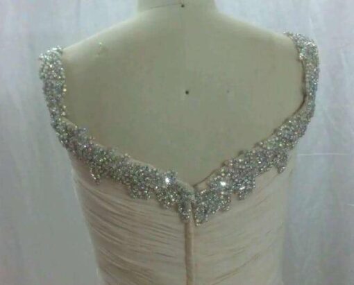 worked back neck line wedding dress