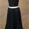 Black designer evening gown with collar