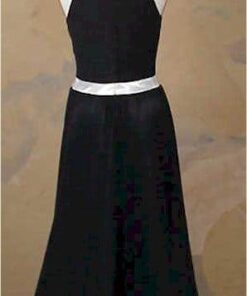 Black designer evening gown with collar