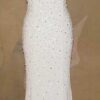 white halter pageant dresses