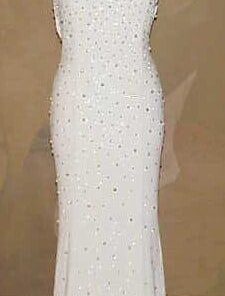 white halter pageant dresses
