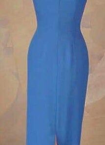 plain blue evening gown