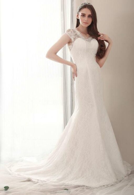 bridal gowns with cap sleeves