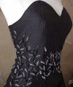 embroidered side of black evening dresss from Darius Cordell