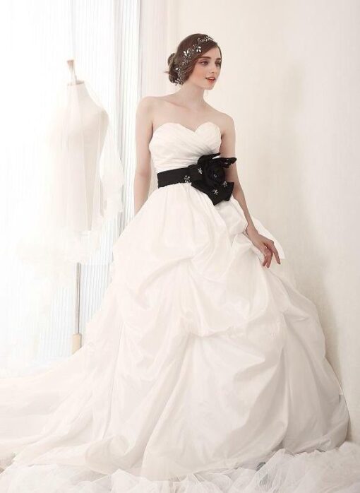 Black and white ball gowns with pickups