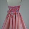 deep back neck pink party dresses