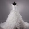 Style BGL112006 - Off The Shoulder white wedding gowns with large ruffle skirt