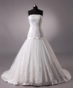 Strapless Dropped Waist Wedding Dresses